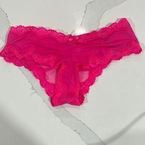 NWT - Victoria’s Secret - Sexy Pink Lace and Mesh Cheeky Panties